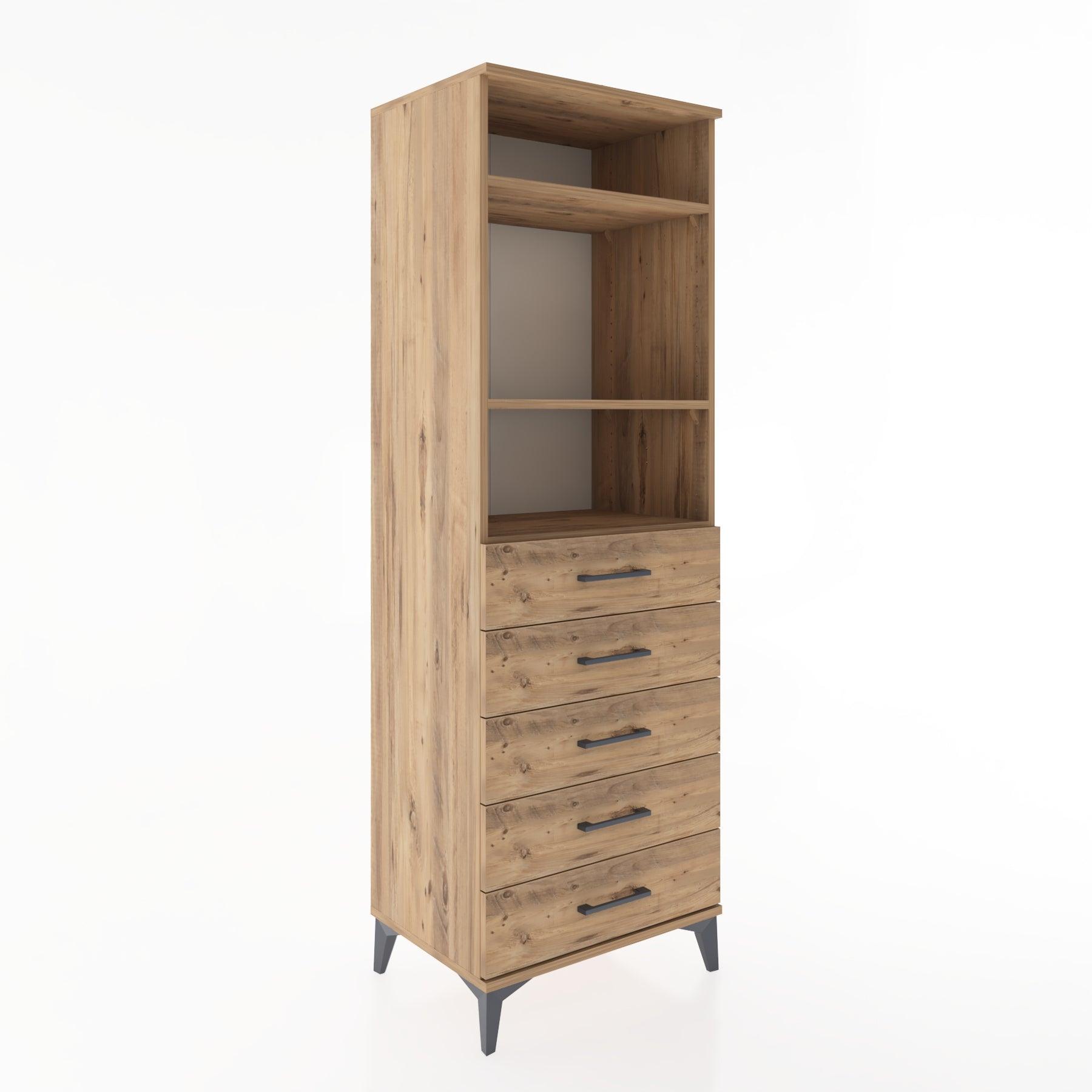 Woodntry Modular Cabinet Pine 60x44x170 cm with Drawers and Shelves CR35-3