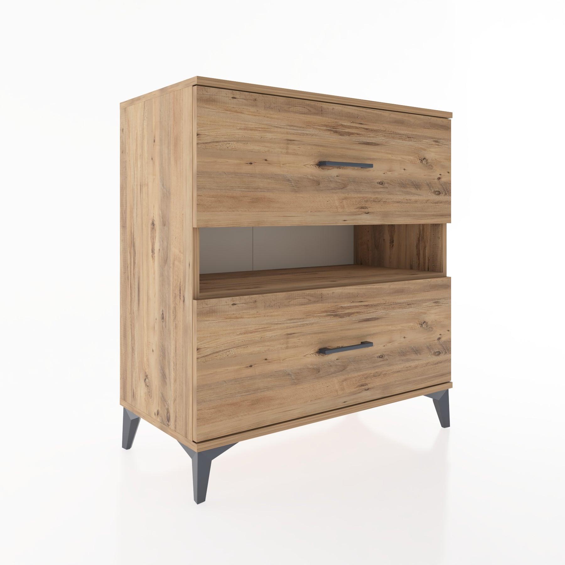 Woodntry Modüler Şifonyer Çam 88x44x84 cm Çekmeceli ve Raflı CR2-3