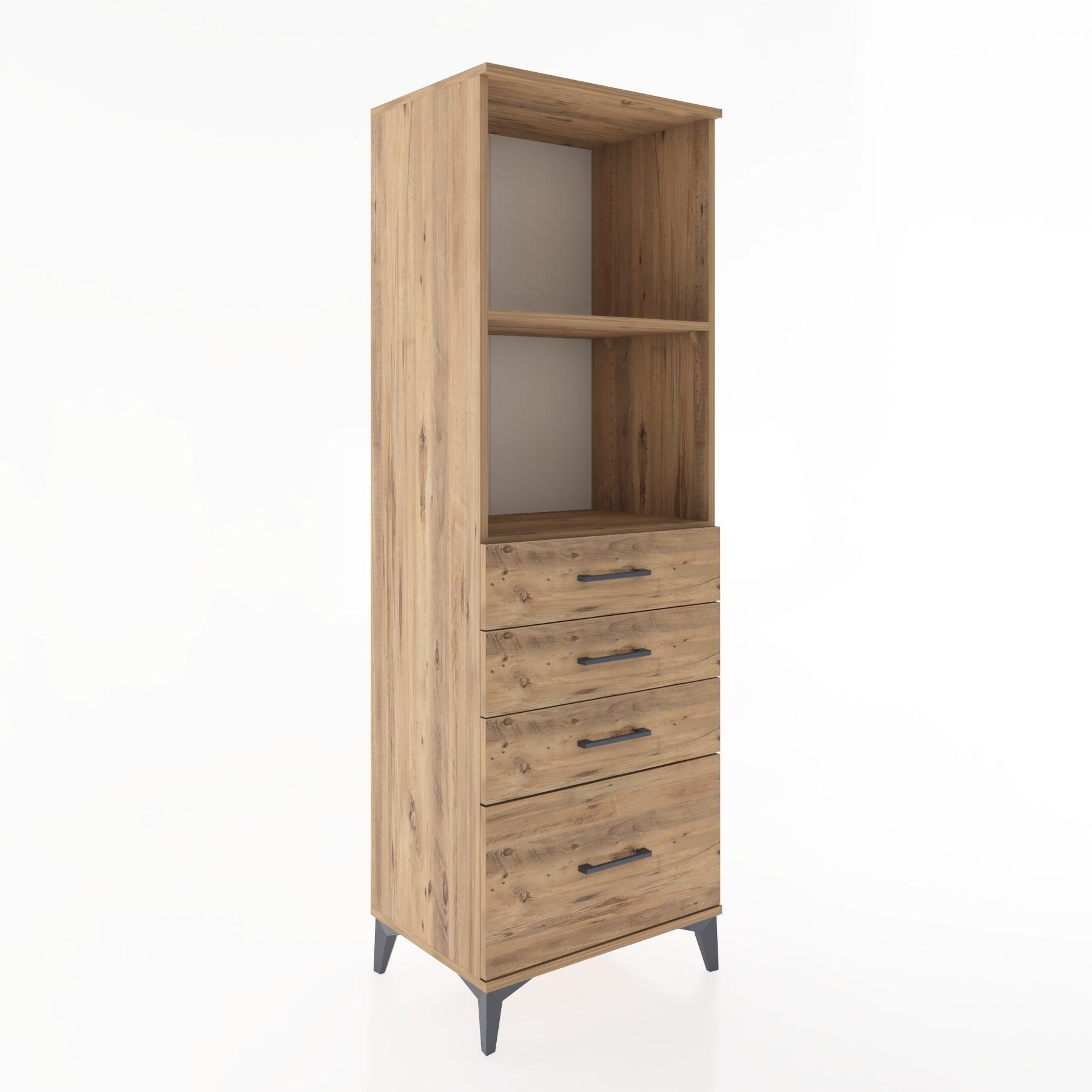 Woodntry Modular Cabinet Pine 60x44x170 cm with Drawers and Shelves CR41-3