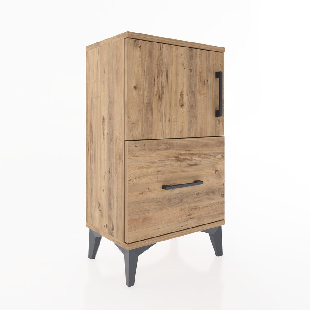 Woodntry Modüler Komodin Çekmece ve Kapaklı V2 44x30x68 cm Çam - Woodntry