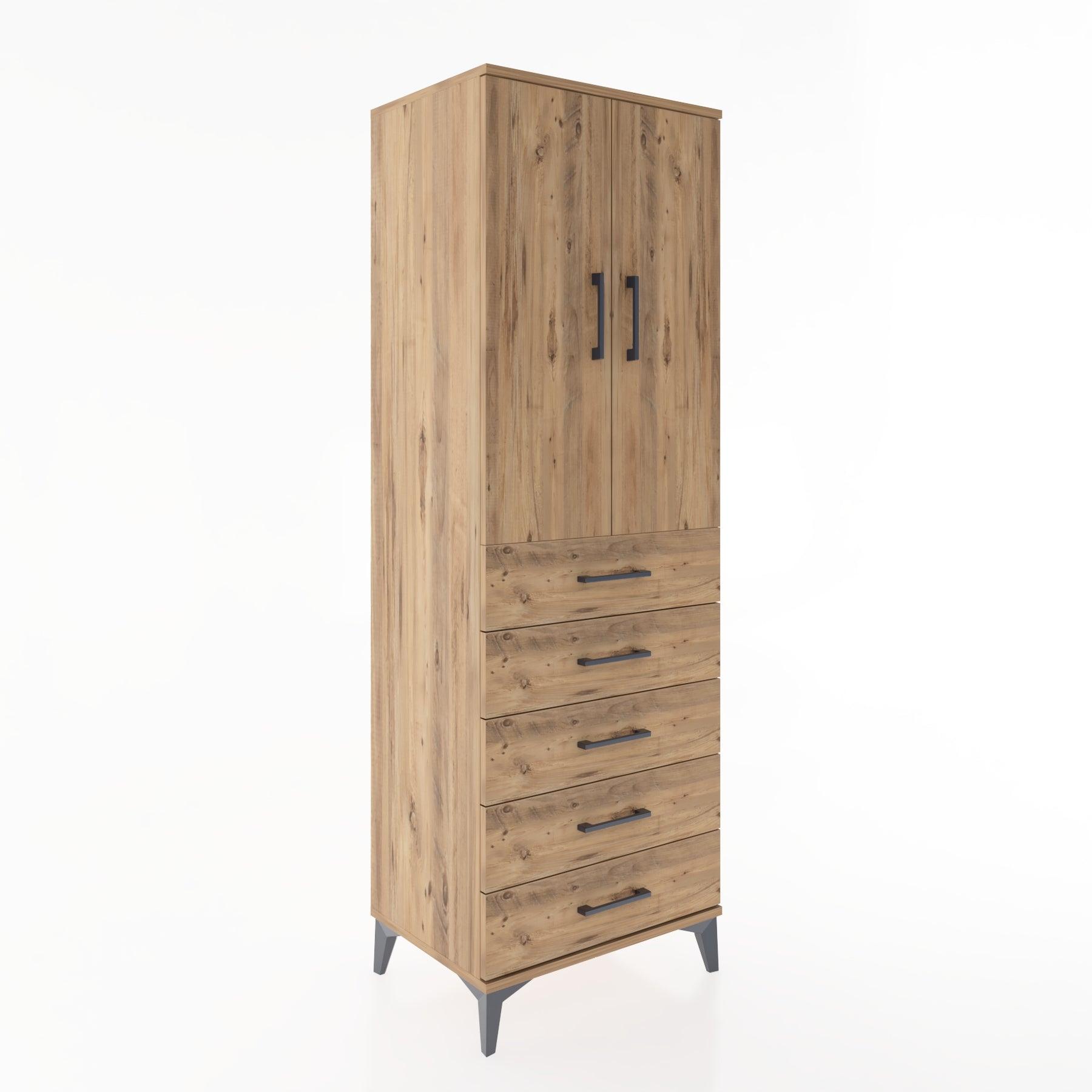 Woodntry Modular Cabinet Pine 60x44x170 cm with Doors and Drawers KC26-3