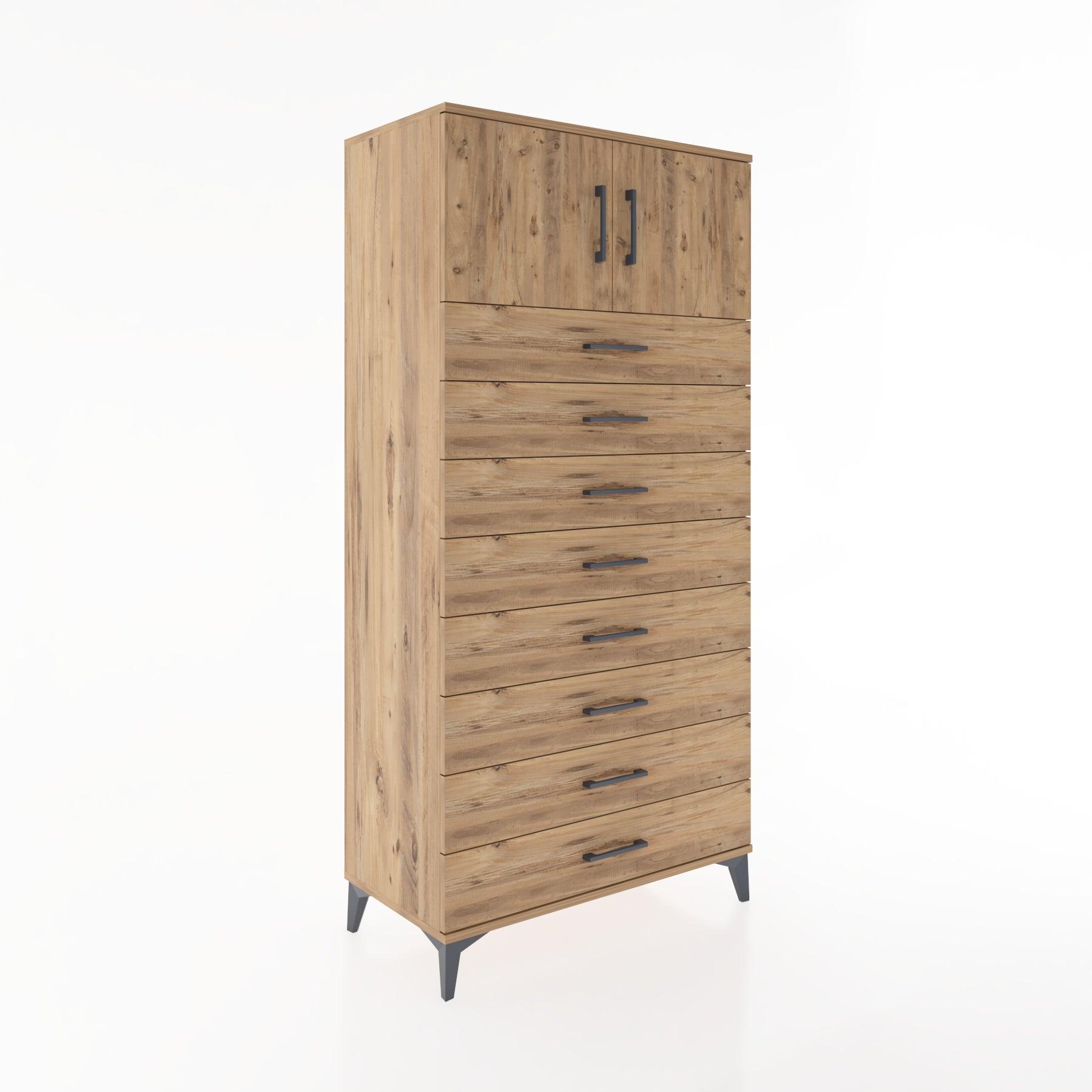 Woodntry Modular Cabinet Pine 88x44x170 cm with Doors and Drawers KC1-3