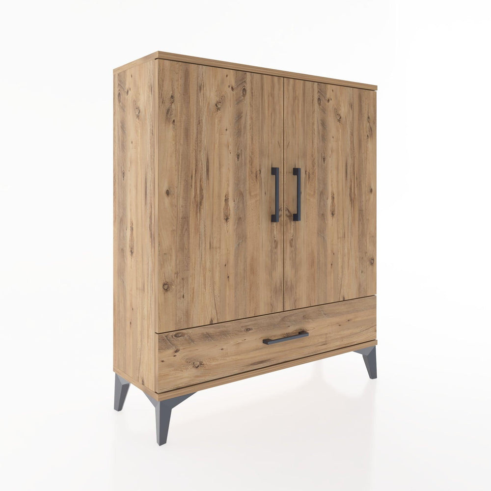 Woodntry Modüler Şifonyer Çam 88x30x94 cm Kapaklı ve Çekmeceli KC2-3