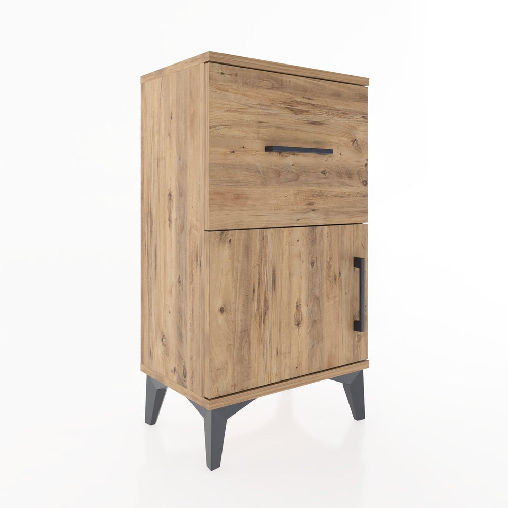 Woodntry Modüler Komodin Çekmece ve Kapaklı V1 44x30x68 cm Çam - Woodntry