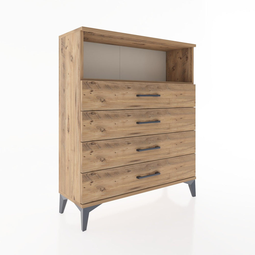 Woodntry Modular Dresser Pine 88x30x94 cm with Drawers and Shelves CR19-3