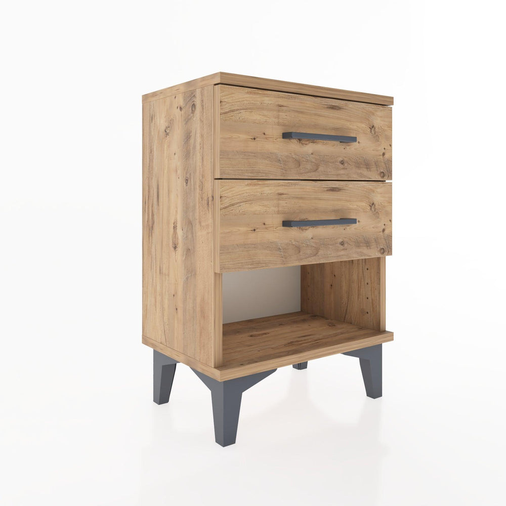 Woodntry Modüler Komodin İki Çekmece ve Raf 44x30x52 cm Çam - Woodntry