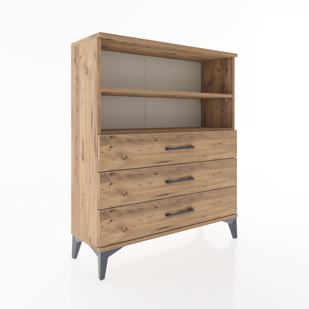 Woodntry Modüler Şifonyer Çam 88x30x94 cm Çekmeceli ve Raflı CR18-3