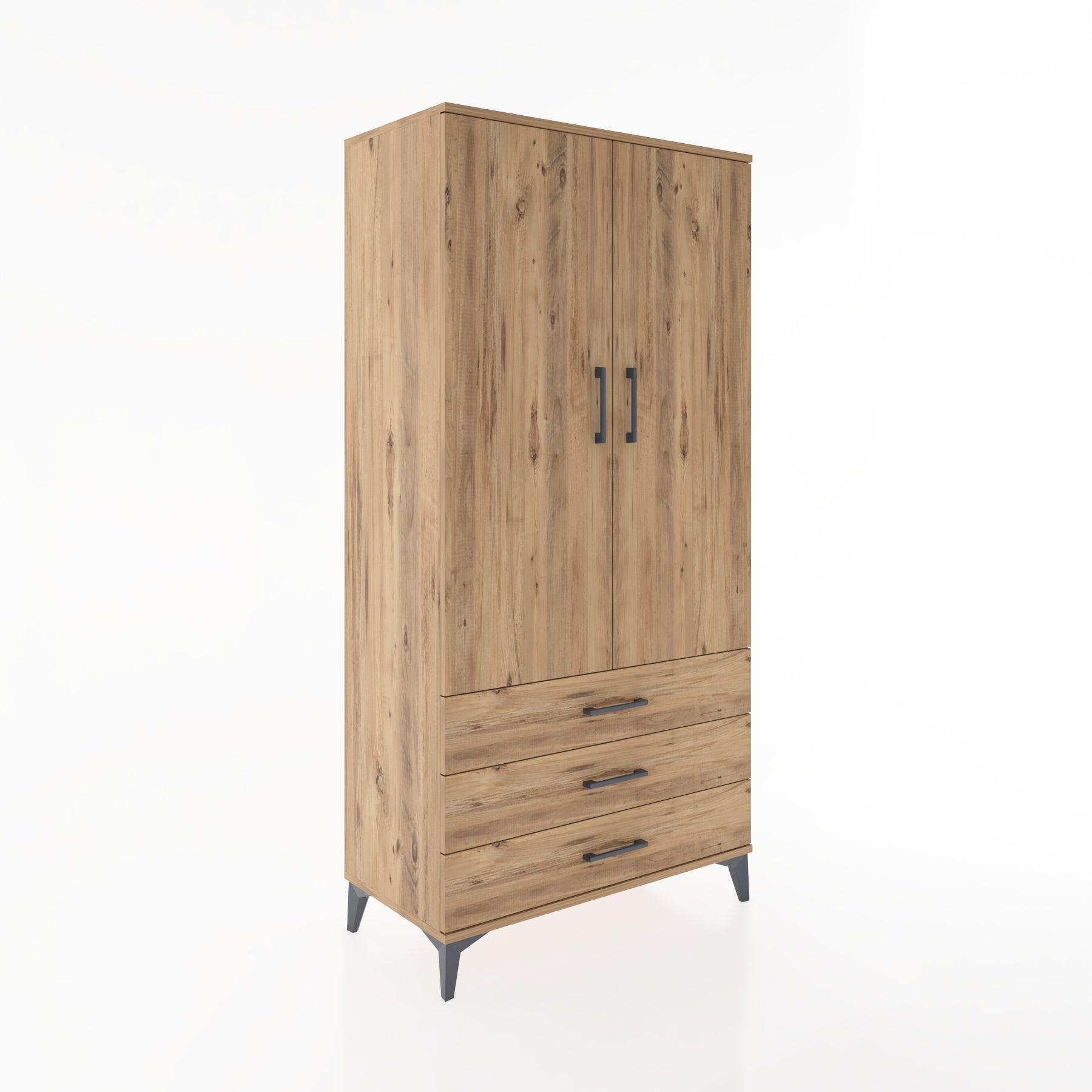 Woodntry Modular Cabinet Pine 88x44x170 cm with Doors and Drawers KC6-3