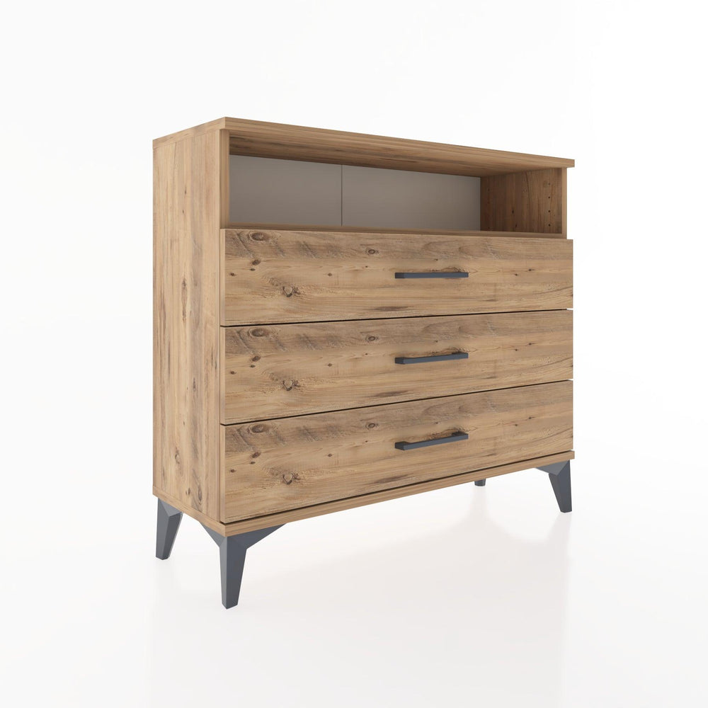 Woodntry Modüler Şifonyer Üç Çekmeceli V2 88x30x68 cm Çam - Woodntry