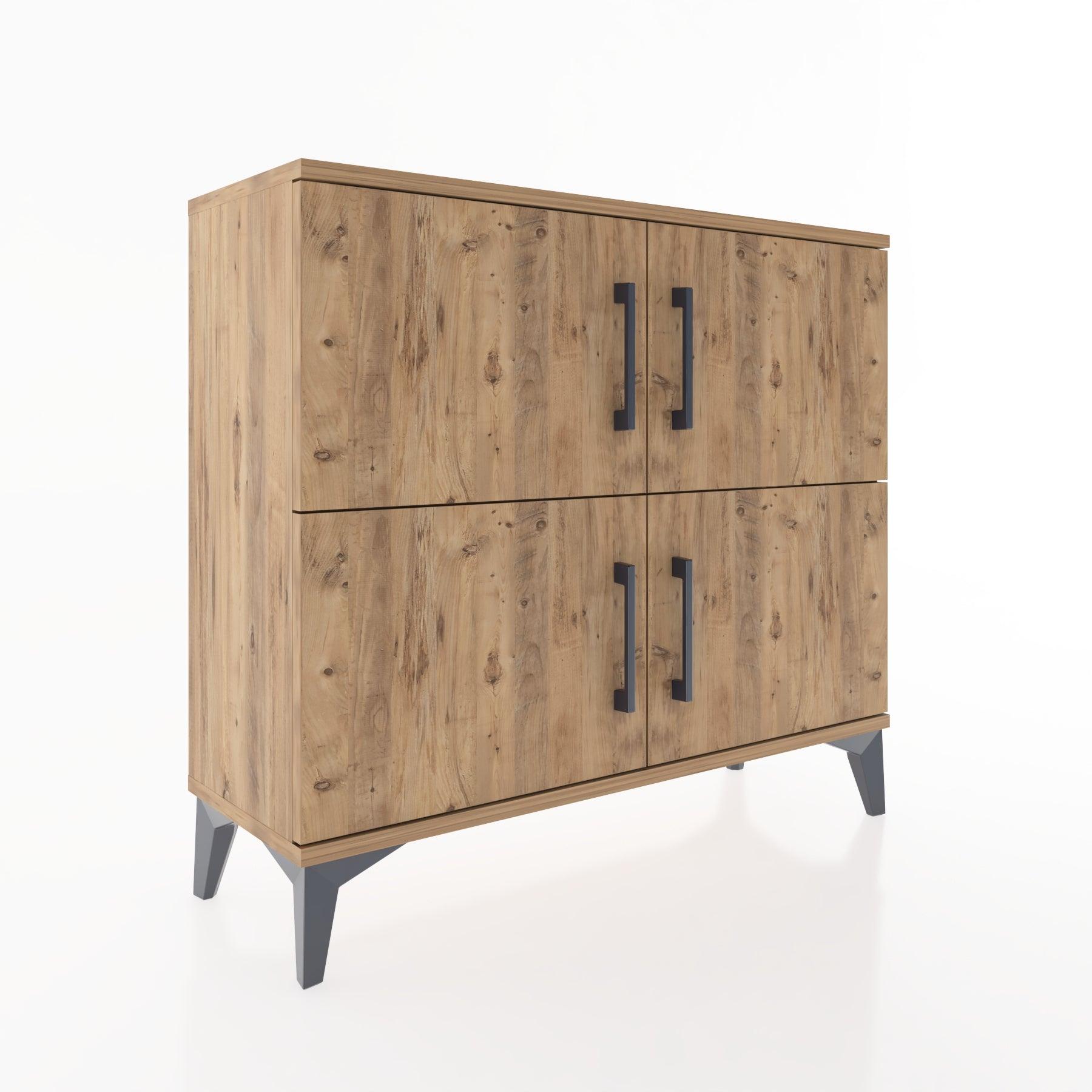 Woodntry Modüler Şifonyer Dört Kapaklı 88x30x68 cm Çam - Woodntry