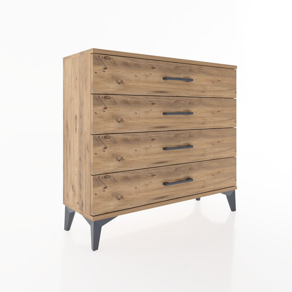 Woodntry Modüler Şifonyer 4 Çekmeceli 88x30x68 cm Çam - Woodntry