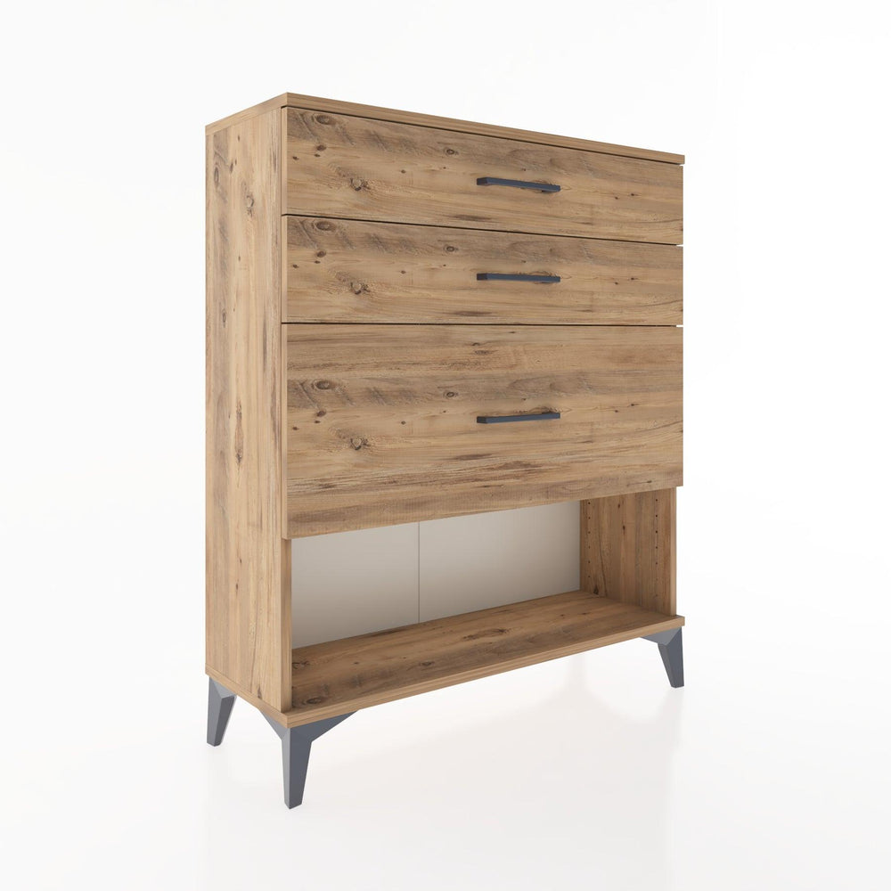 Woodntry Modüler Şifonyer Çam 88x30x94 cm Çekmeceli ve Raflı CR15-3