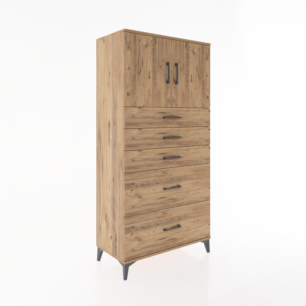 Woodntry Modular Cabinet Pine 88x44x170 cm with Doors and Drawers KC18-3