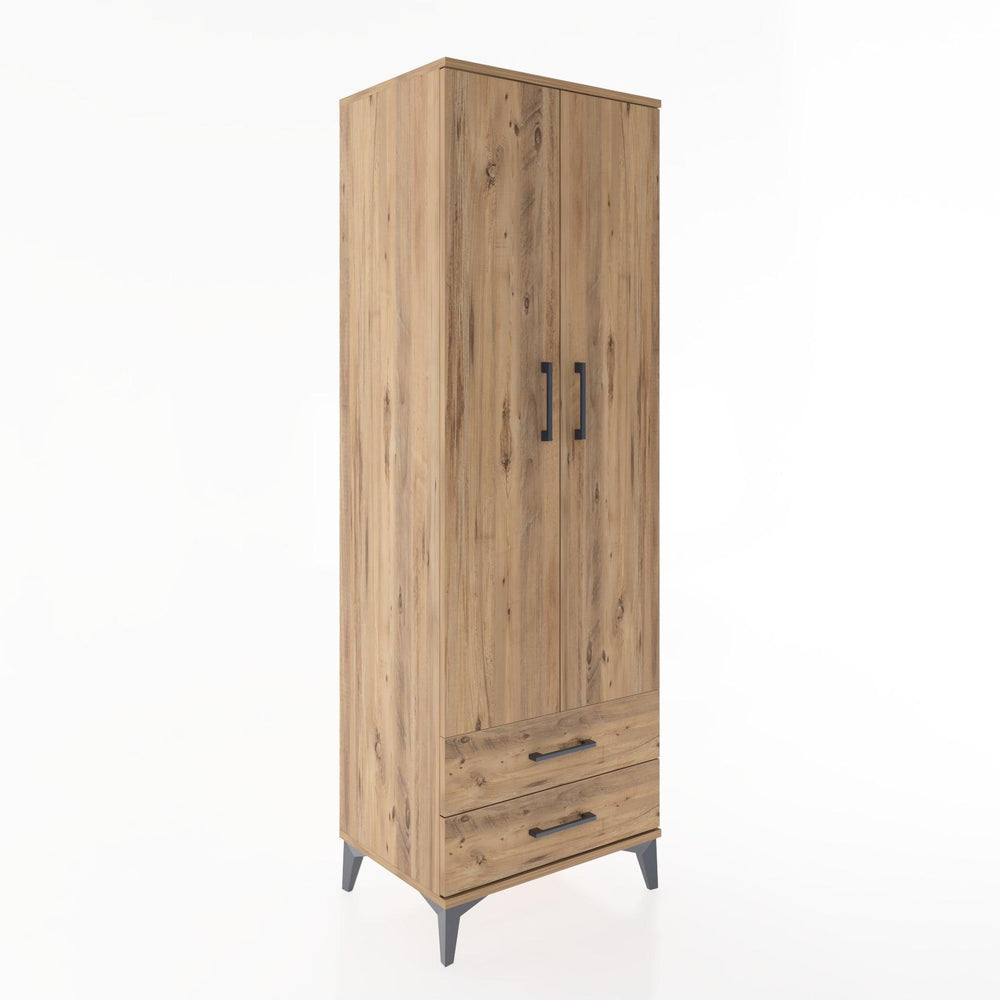 Woodntry Modüler Dolap Çam 60x44x170 cm Kapaklı ve Çekmeceli KC7-3