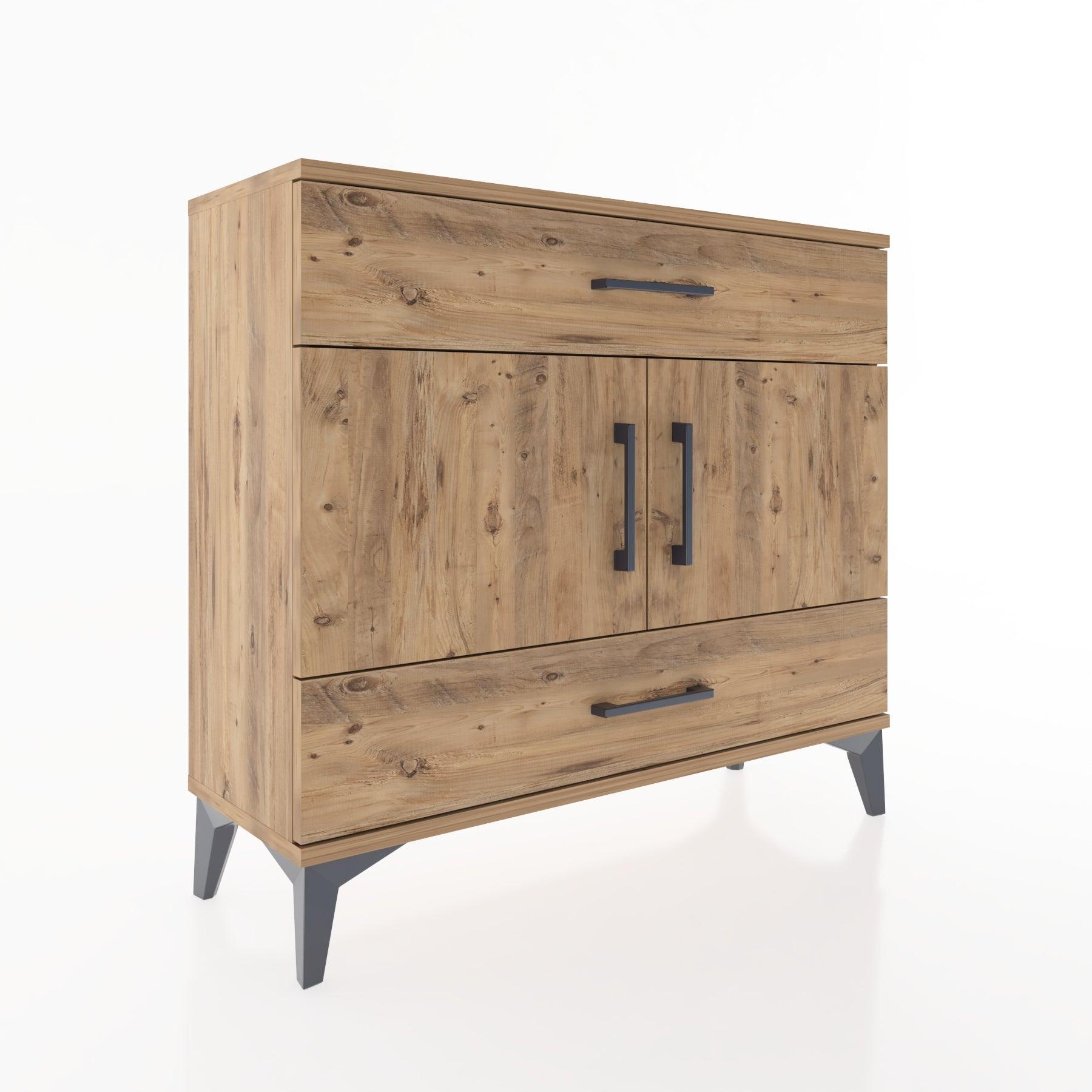 Woodntry Modüler Şifonyer Çekmece ve Kapaklı T2 88x30x94 cm Çam - Woodntry