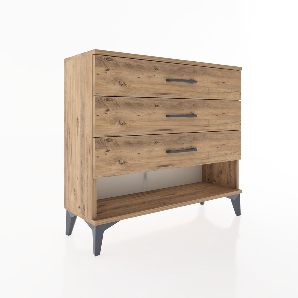Woodntry Modüler Şifonyer Üç Çekmeceli V1 88x30x68 cm Çam - Woodntry