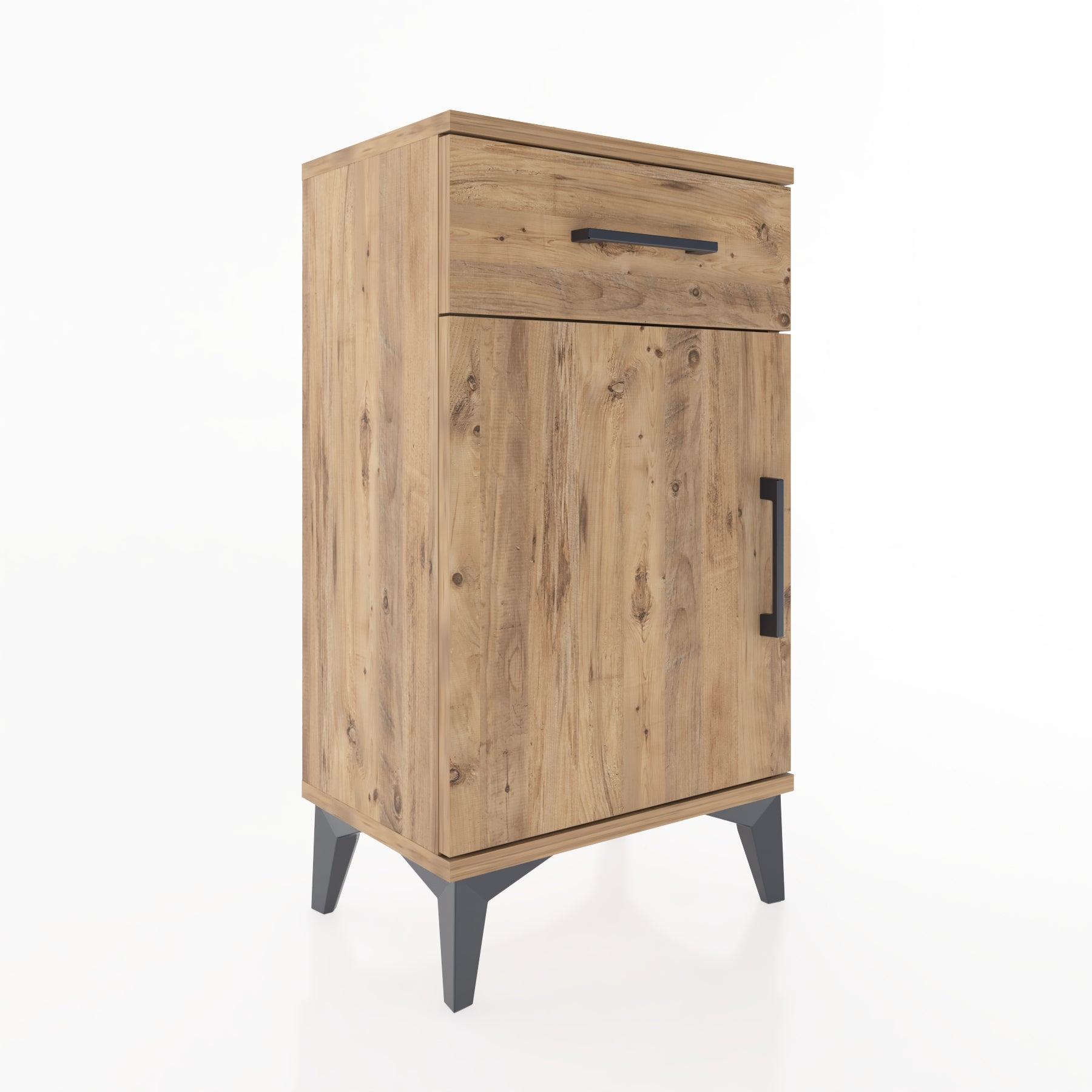 Woodntry Modüler Komodin Çekmece ve Kapaklı V4 44x30x68 cm Çam - Woodntry