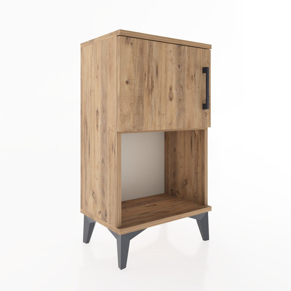 Woodntry Modüler Komodin Raf ve Tek Kapaklı V2 44x30x68 cm Çam - Woodntry