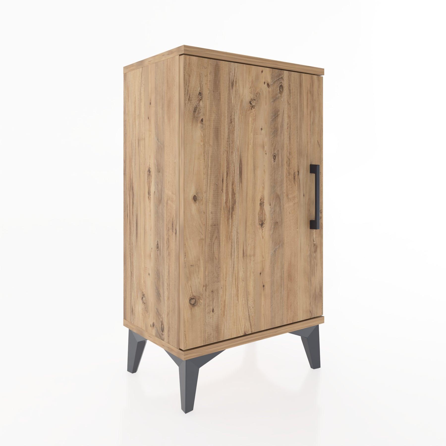 Woodntry Modüler Komodin Tek Kapaklı 44x30x68 cm Çam - Woodntry