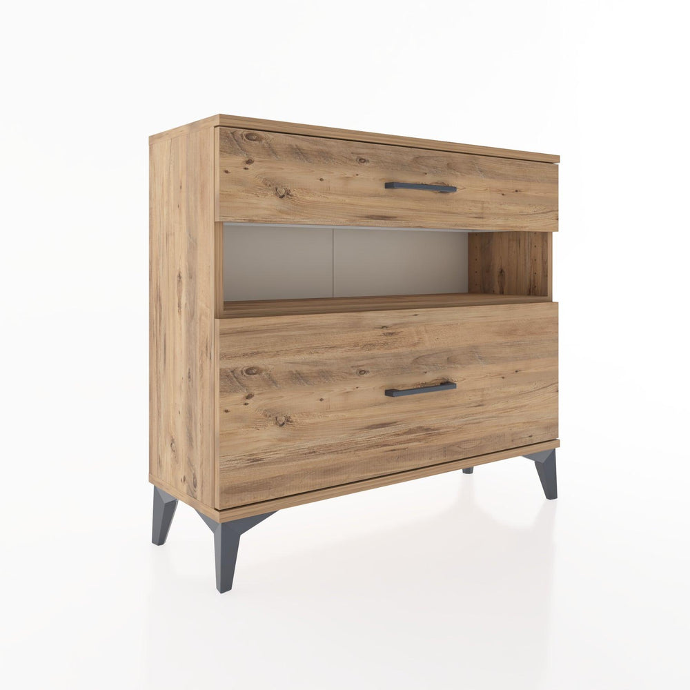 Woodntry Modüler Şifonyer İki Çekmeceli V9 88x30x68 cm Çam - Woodntry