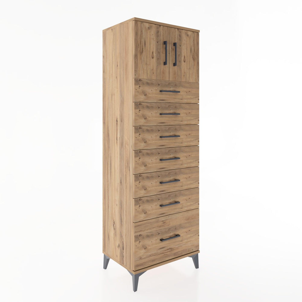 Woodntry Modular Cabinet Pine 60x44x170 cm with Doors and Drawers KC10-3