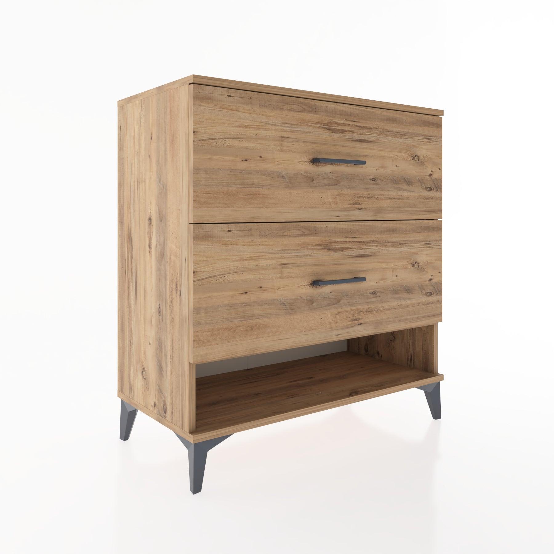 Woodntry Modüler Şifonyer Çam 88x44x84 cm Çekmeceli ve Raflı CR4-3