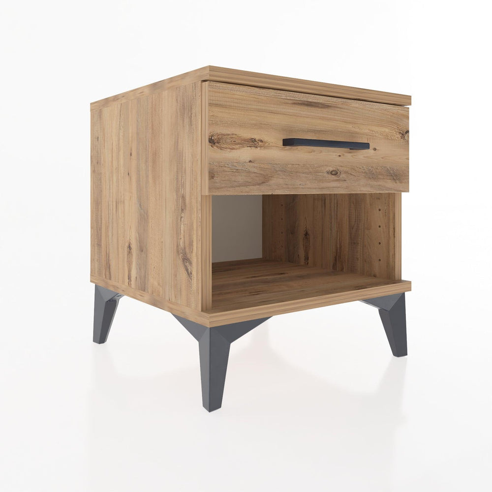 Woodntry Modular Nightstand Pine 44x44x36 cm with Drawers and Shelves CR1-3