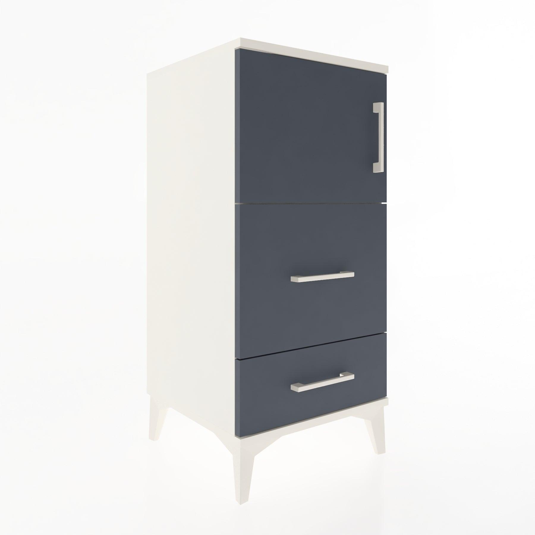 Woodntry Modular Nightstand Moonstone 44x44x84 cm with Cover and Drawer KC46-1