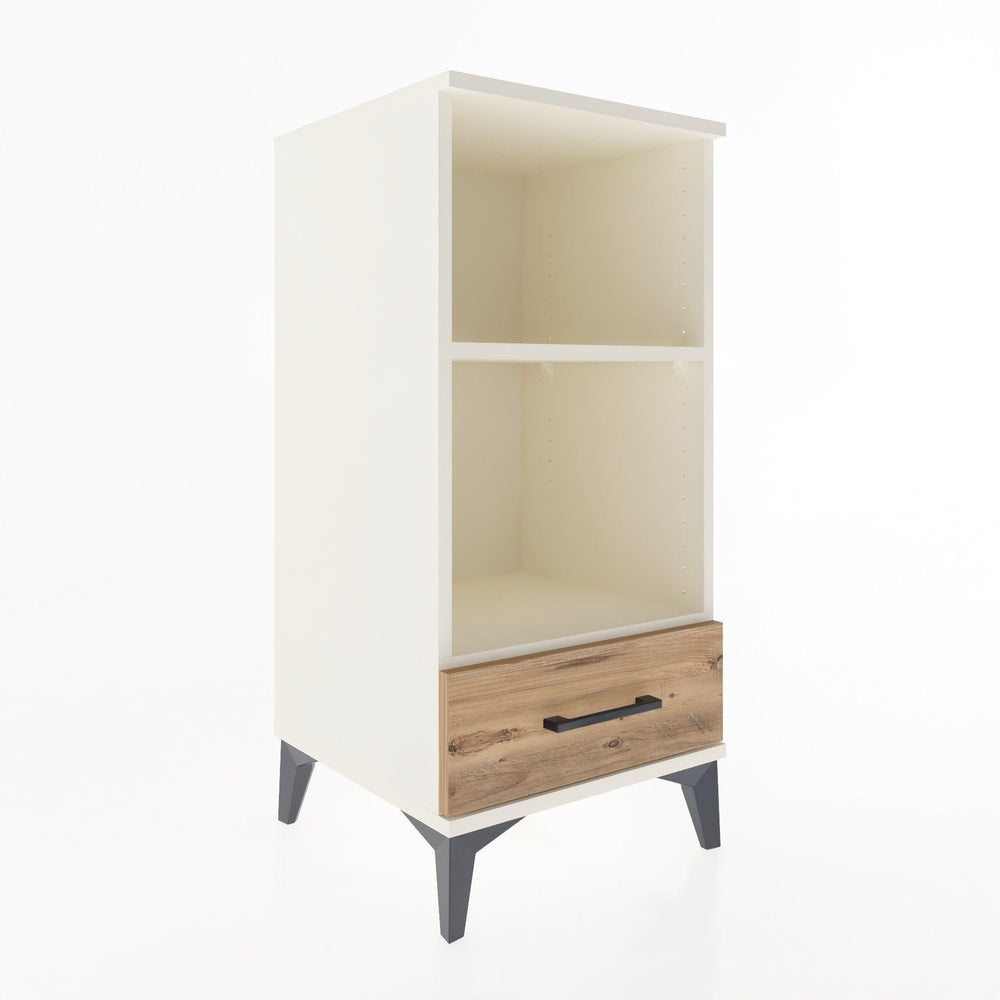 Woodntry Modular Nightstand Moonstone 44x44x84 cm with Drawer and Shelf CR24-1
