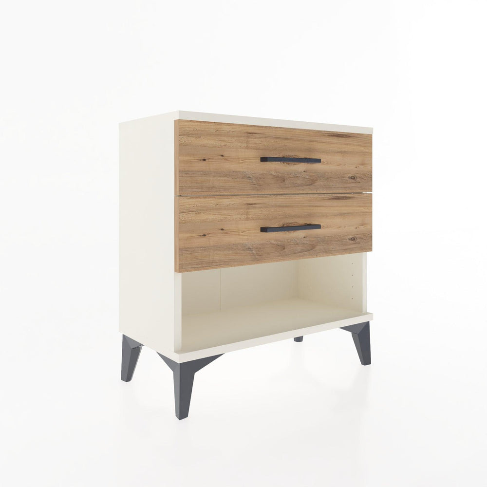 Woodntry Modular Nightstand Moonstone 60x30x52 cm with Drawer and Shelf CR2-1