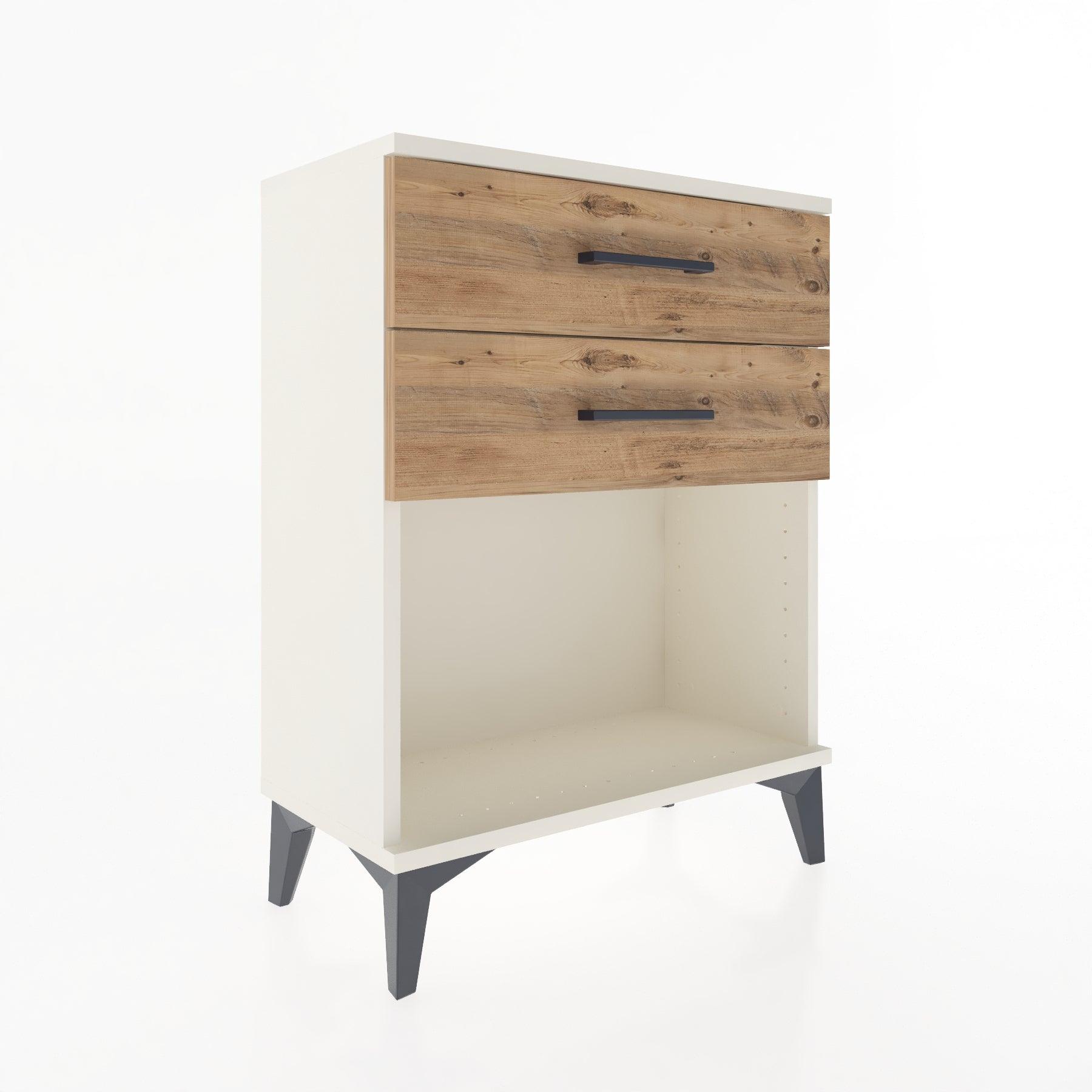 Woodntry Modular Nightstand Moonstone 60x30x68 cm with Drawer and Shelf CR2-1