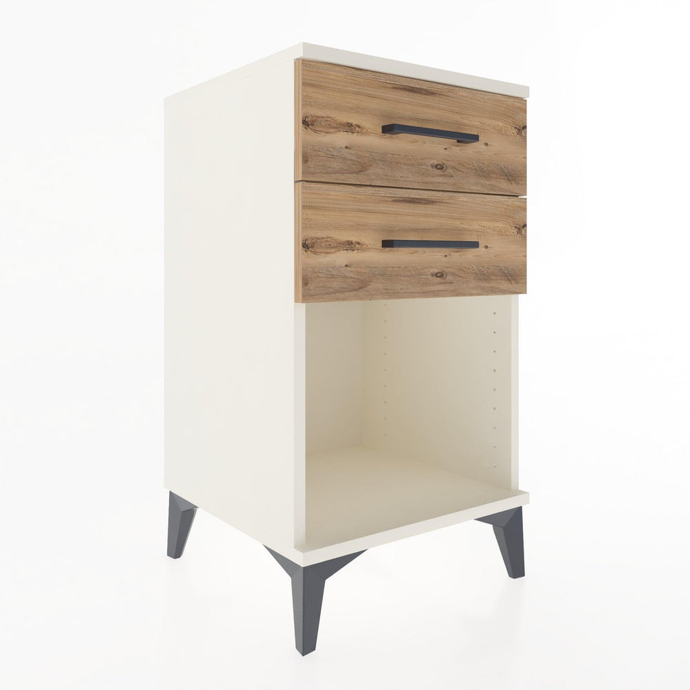 Woodntry Modular Nightstand Moonstone 44x44x68 cm with Drawer and Shelf CR2-1