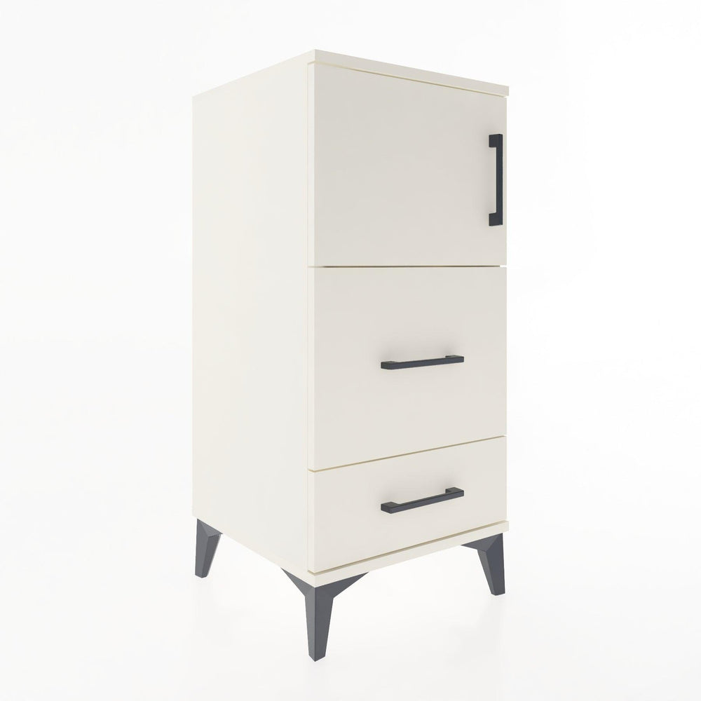 Woodntry Modular Nightstand Moonstone 44x44x84 cm with Cover and Drawer KC46-1