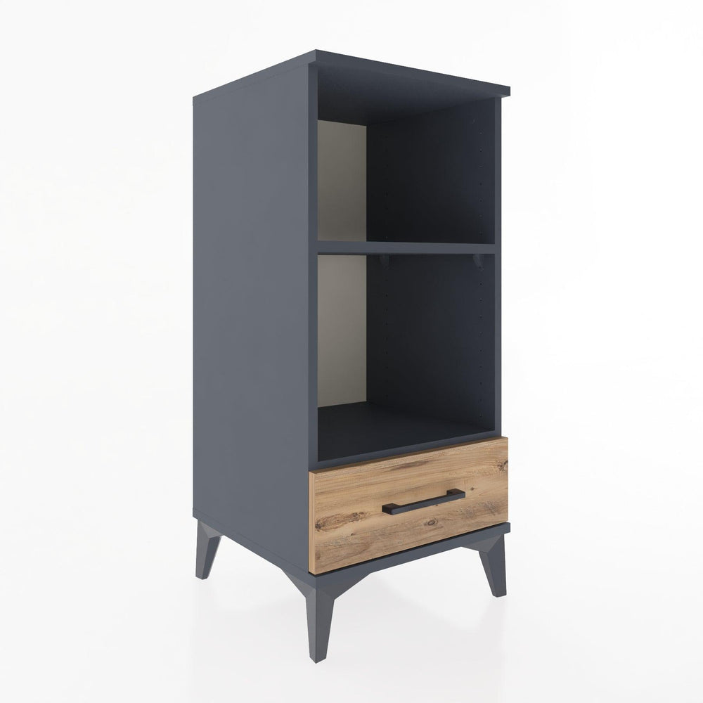 Woodntry Modular Nightstand Anthracite 44x44x84 cm with Drawers and Shelves CR24-2