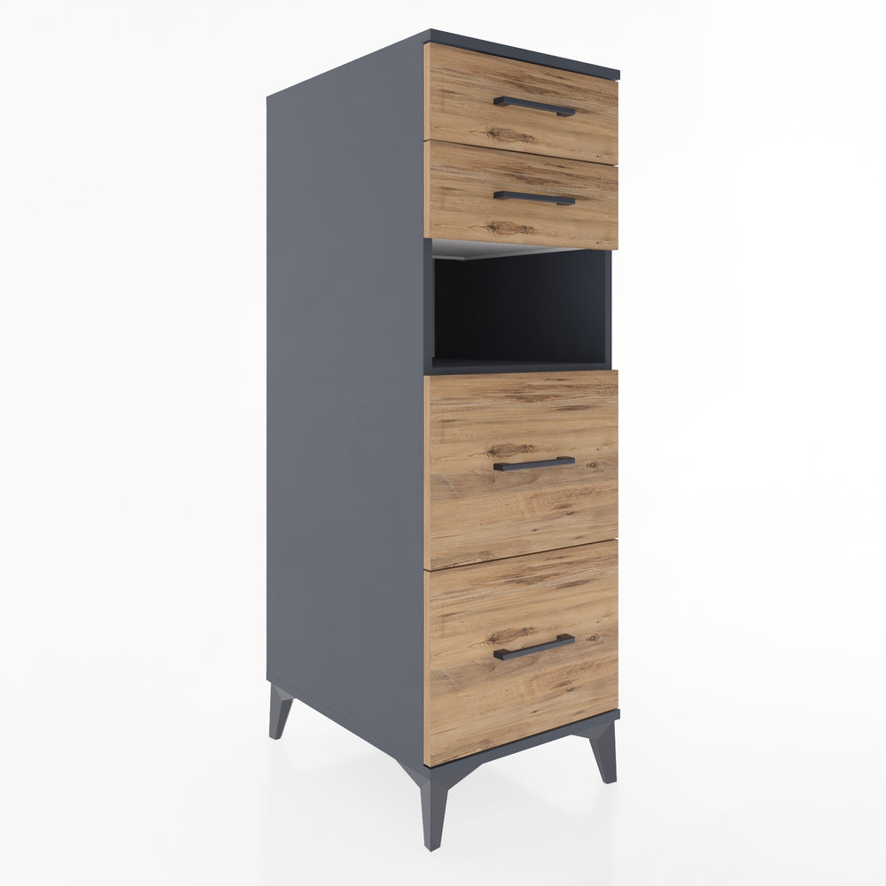 Woodntry Modular Cabinet Anthracite 44x59x122 cm with Drawers and Shelves CR102-2