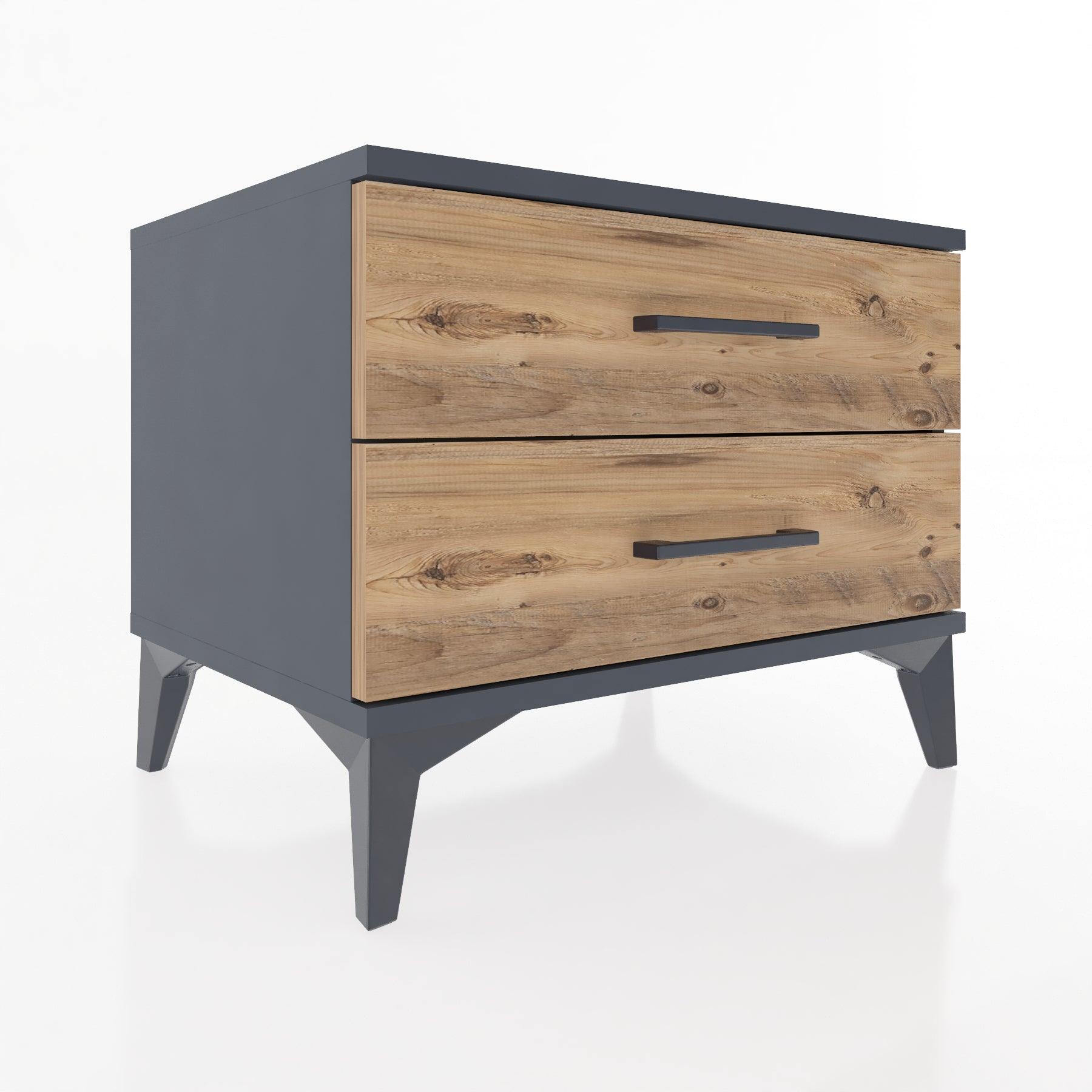 Woodntry Modular Nightstand Anthracite 60x44x68 cm Drawer C2-2