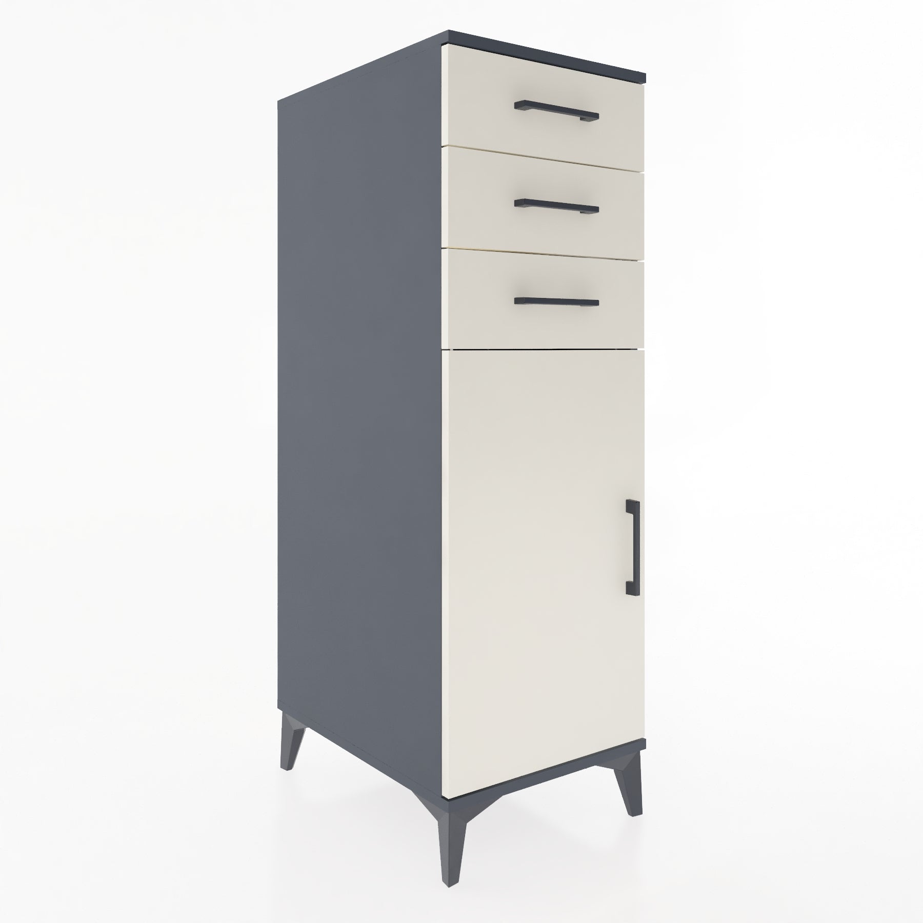 Woodntry Modular Cabinet Anthracite 44x59x122 cm with Doors and Drawers KC52-2