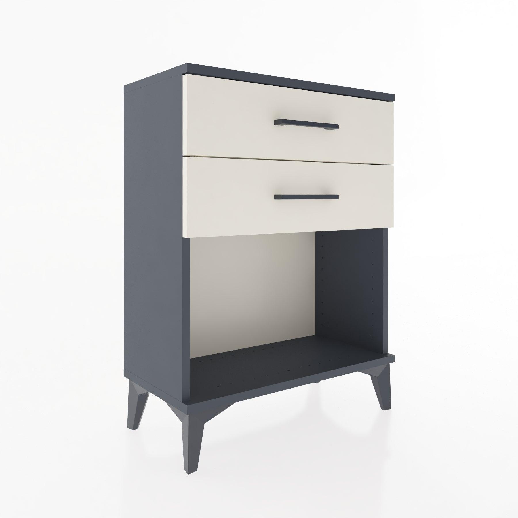 Woodntry Modular Nightstand Anthracite 60x30x68 cm with Drawers and Shelves CR2-2