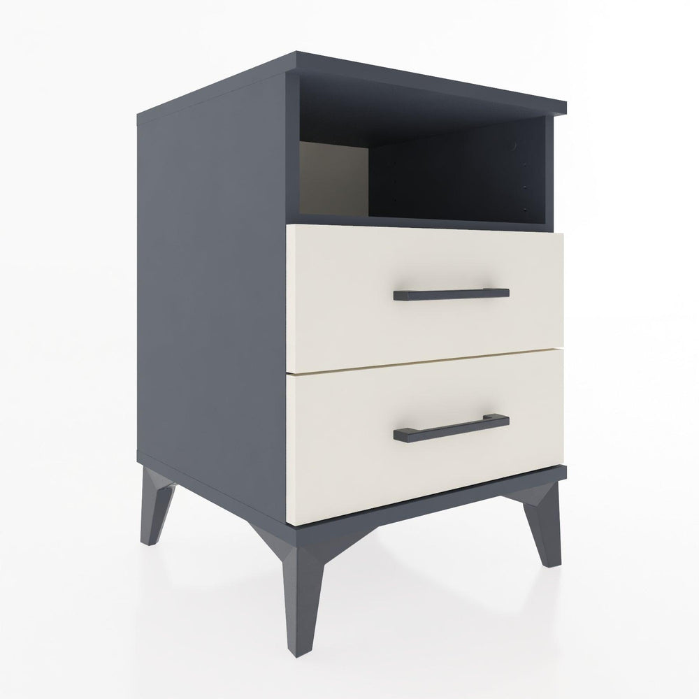 Woodntry Modular Nightstand Anthracite 44x44x52 cm with Drawers and Shelves CR2-2