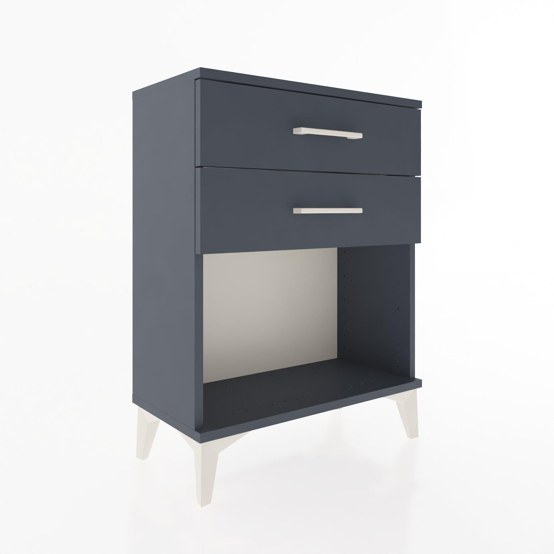 Woodntry Modular Nightstand Anthracite 60x30x68 cm with Drawers and Shelves CR2-2