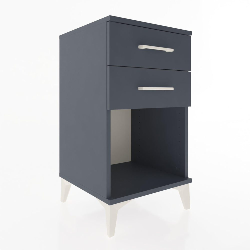 Woodntry Modular Nightstand Anthracite 44x44x68 cm with Drawers and Shelves CR2-2