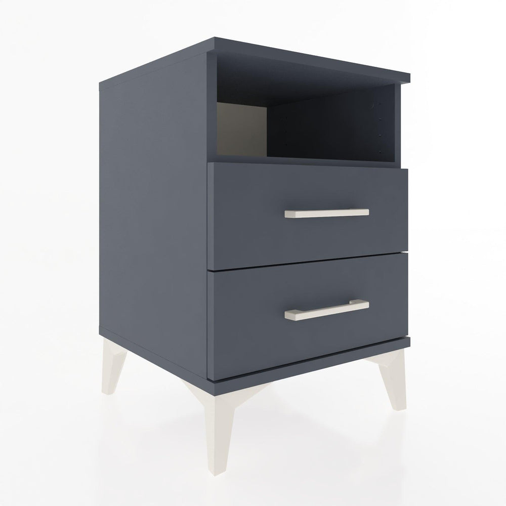 Woodntry Modular Nightstand Anthracite 44x44x52 cm with Drawers and Shelves CR2-2