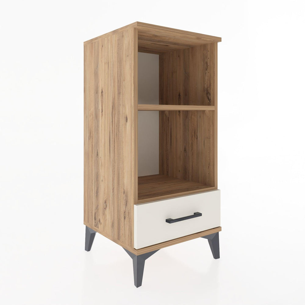 Woodntry Modular Nightstand Pine 44x44x84 cm with Drawers and Shelves CR24-3