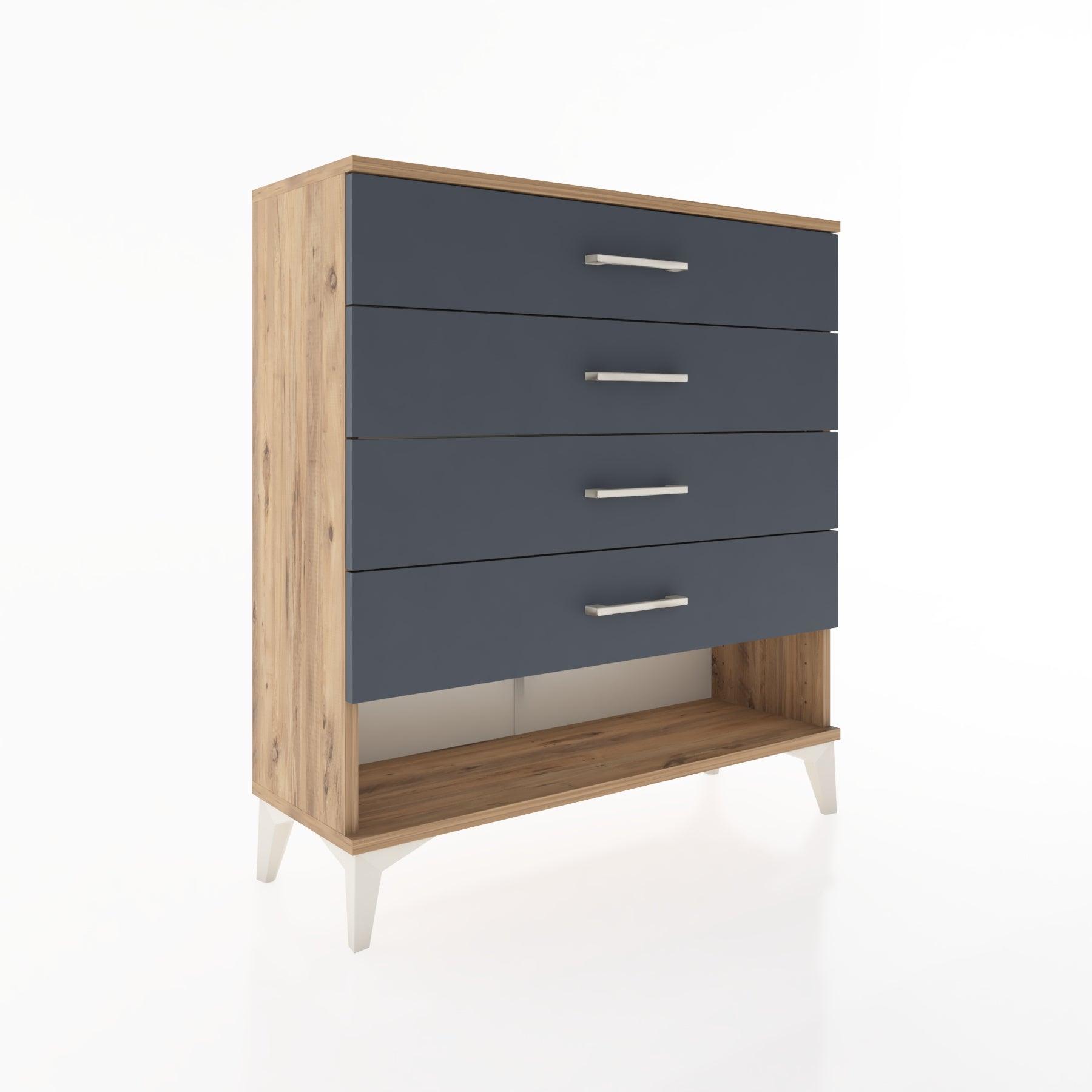 Woodntry Modular Dresser Pine 88x30x84 cm with Drawers and Shelves CR2-3