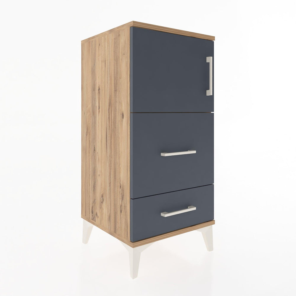 Woodntry Modular Nightstand Pine 44x44x84 cm with Cover and Drawer KC46-3
