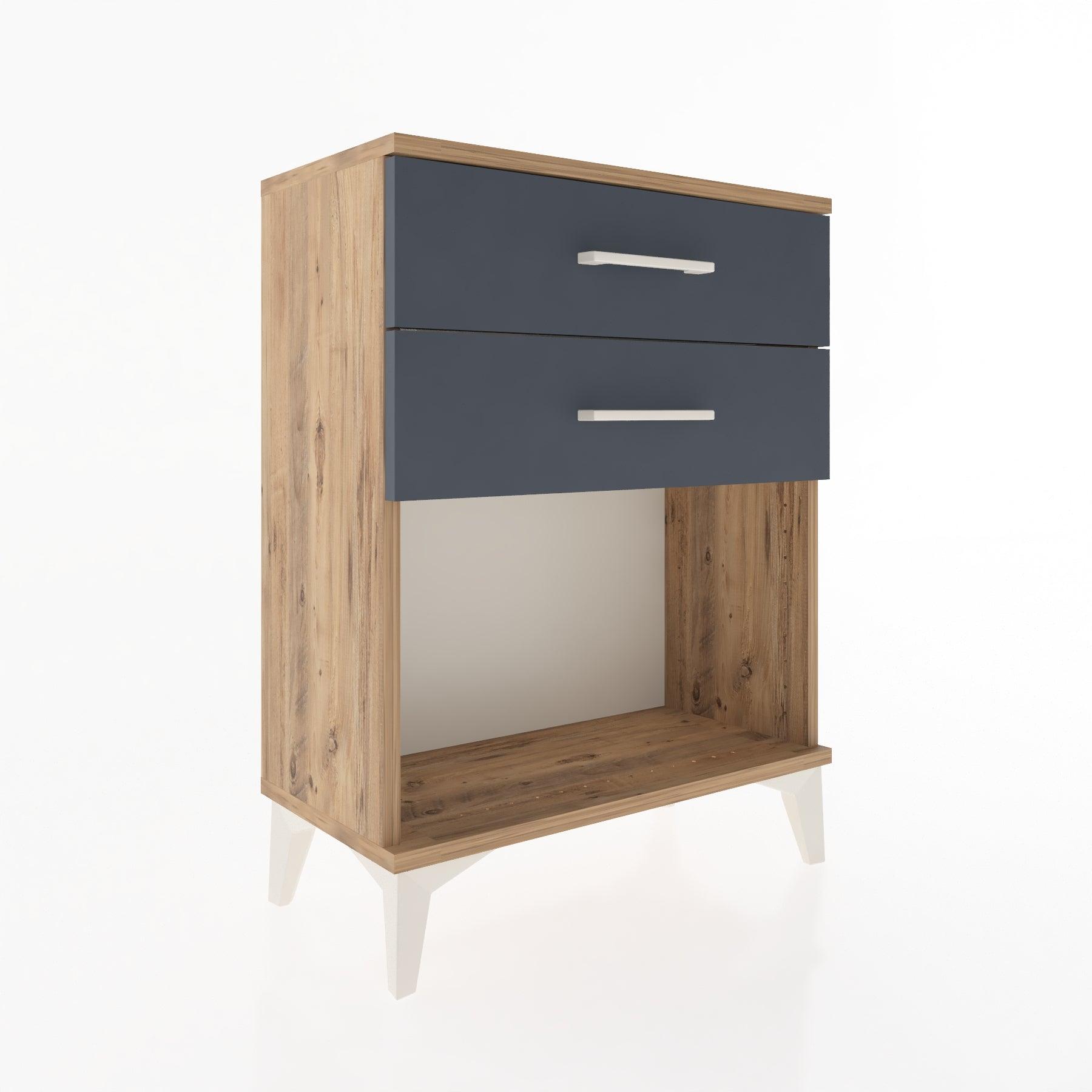 Woodntry Modular Nightstand Pine 60x30x68 cm with Drawers and Shelves CR2-3