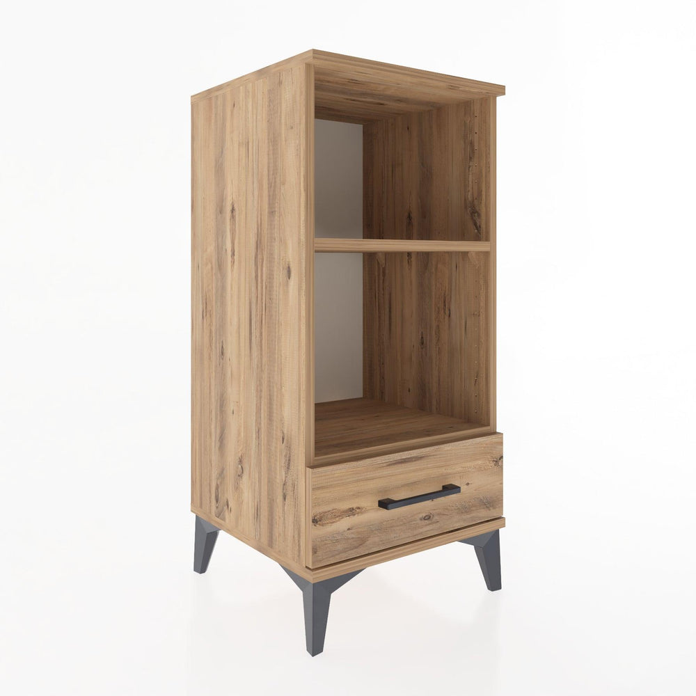 Woodntry Modular Nightstand Pine 44x44x84 cm with Drawers and Shelves CR24-3