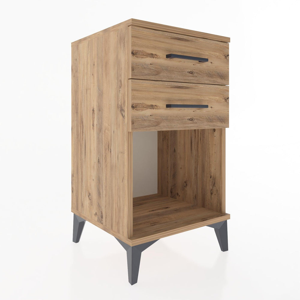 Woodntry Modular Nightstand Pine 44x44x68 cm with Drawers and Shelves CR2-3