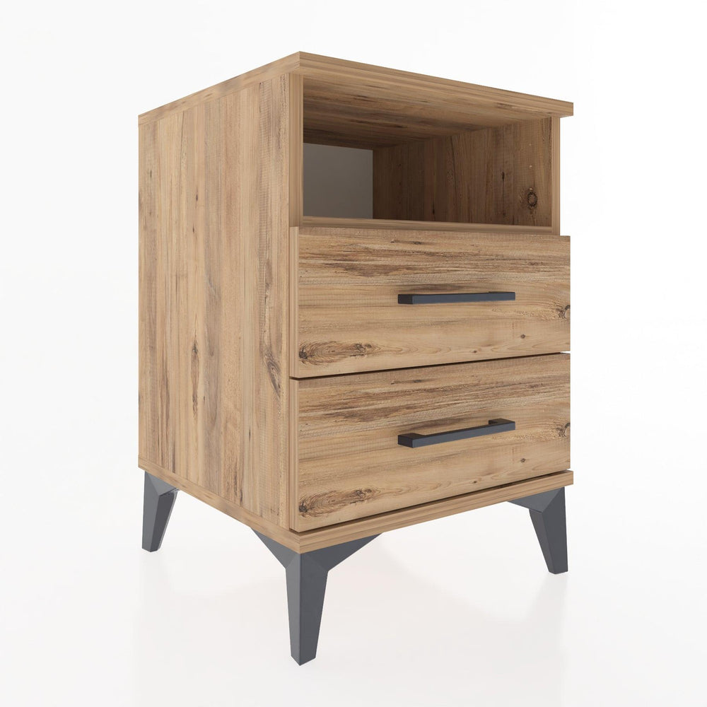 Woodntry Modular Nightstand Pine 44x44x52 cm with Drawers and Shelves CR2-3
