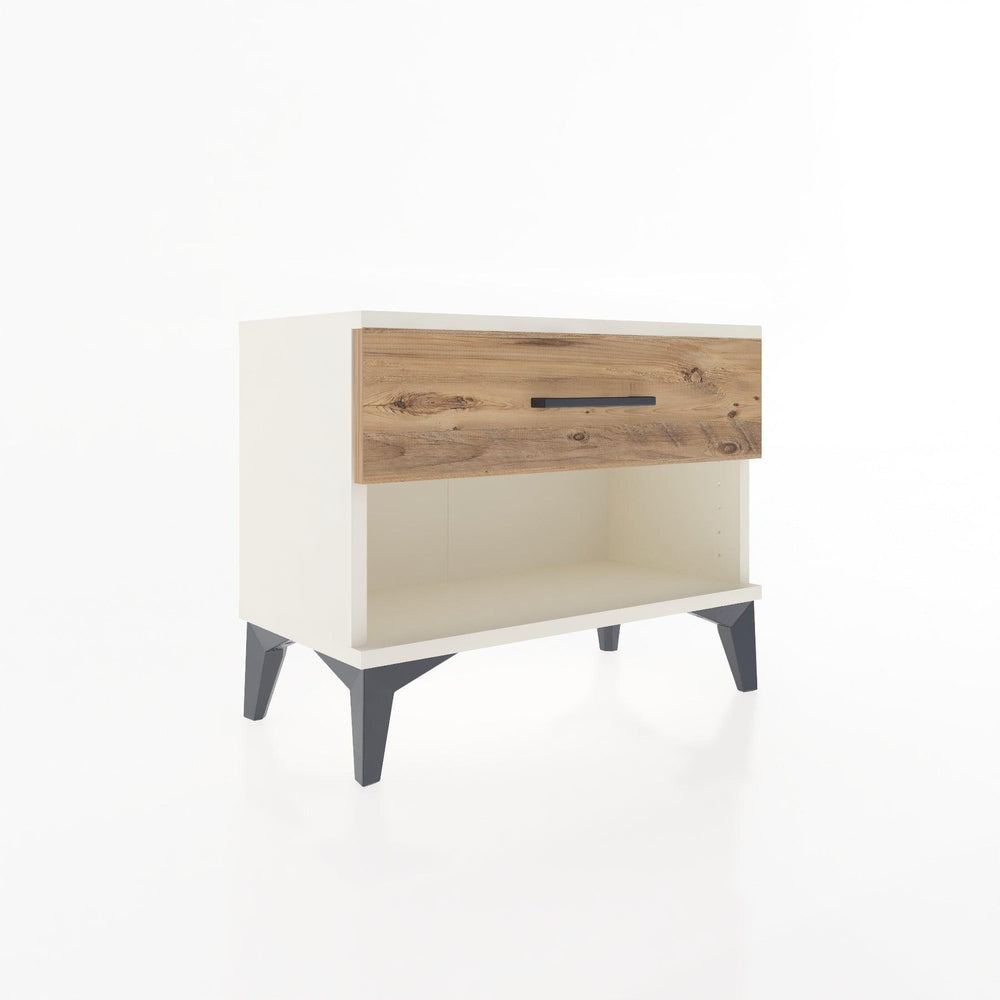 Woodntry Modular Nightstand Moonstone 60x30x36 cm with Drawer and Shelf CR3-1